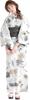 (Dita) Dita Women's Yukata 5-Piece Set: Heiko Obi (Sash), Blue, White, Pink, Light Blue, Watercolor, Transparent, Elegant, Girly, Easy To Wear by One