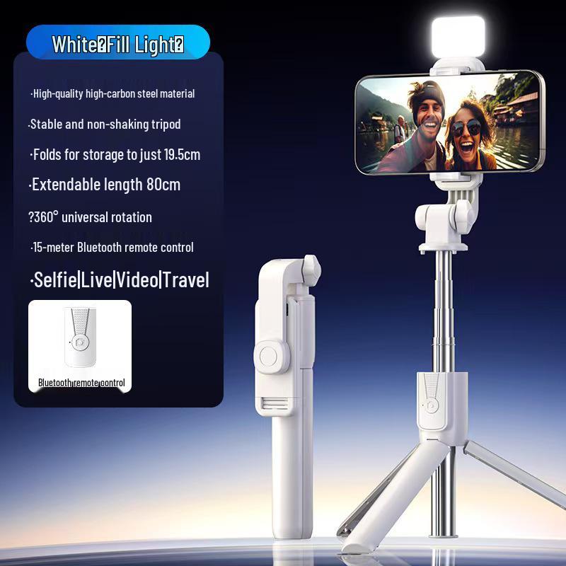 JC25 Portable Bluetooth Selfie Stick with Anti-Shake, Telescopic Tripod for Travel and Live Streaming Photography