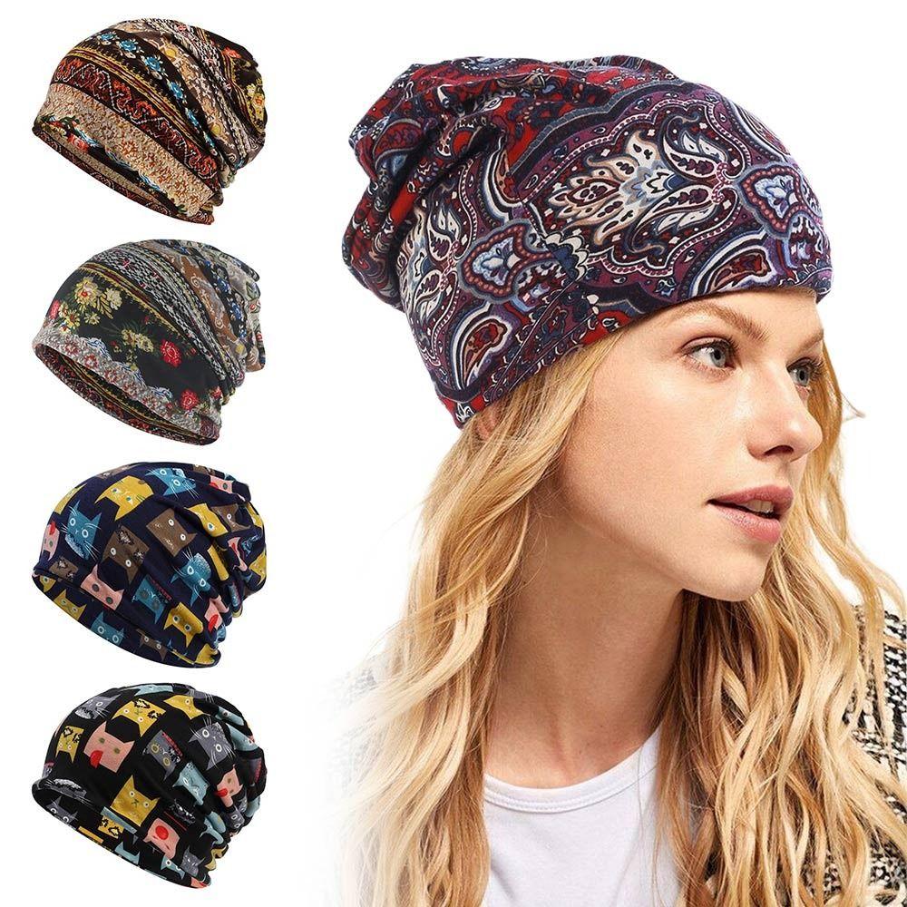 Soft Fabric Breathable Skullies Hat Stretch Turban Headwear Fashion Chemo Beanie Hat  Spring Summer