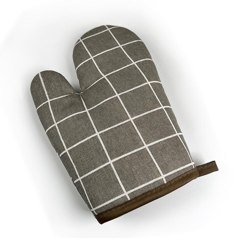 High-Temperature Cotton Linen Oven Mitts – Thickened, Heat-Resistant, Anti-Scald Baking Gloves for Kitchen