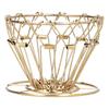 Coffee Filter Stand DripType 3Holes Foldable Stainless Steel CakeType Coffee Filter Holder(Gold )