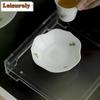 HOYIHM 1pc/lot Hand Painted Fingered Citron Ceramic Handmade Coasters Jade Clay Cups Base For Coffee Anti-scald Placemats Tea