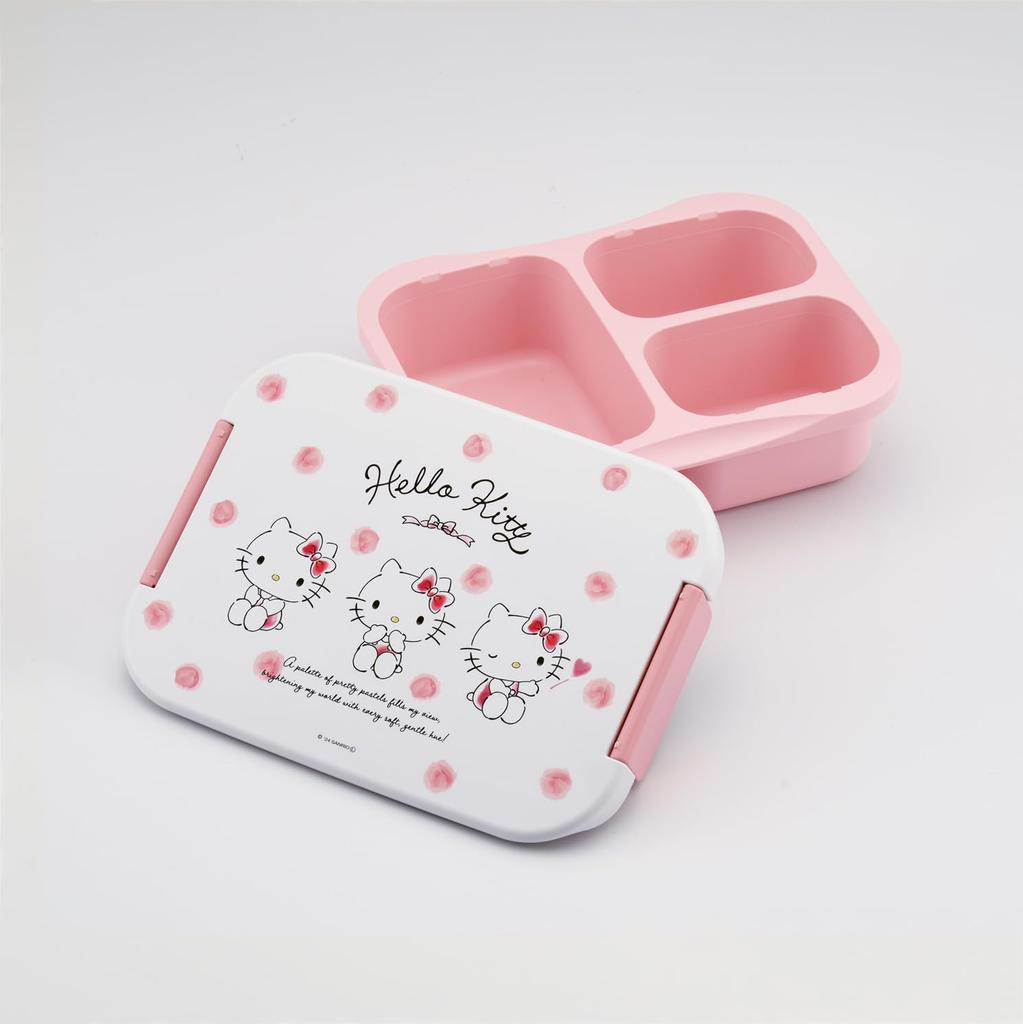 Skater Bento Single Dishwasher and Microwave Made In Sanrio Hello Kitty Watercolor Box, Antibacterial, Separate, Tight, Tier, 900ml, Safe, Japan,