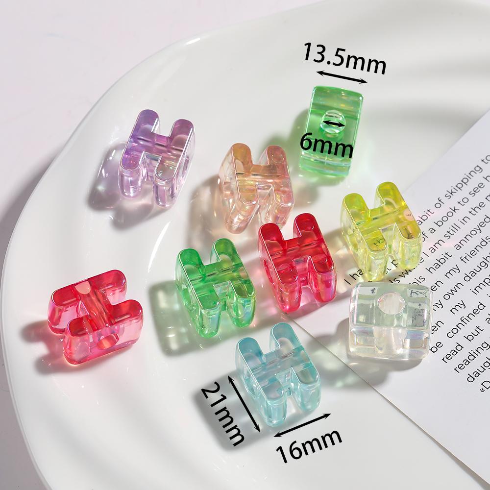 5pcs Transparent Acrylic Letter Beads Random Mixed A-Z Alphabet Spacer Beads for DIY Bracelet Necklace Jewelry Making Findings