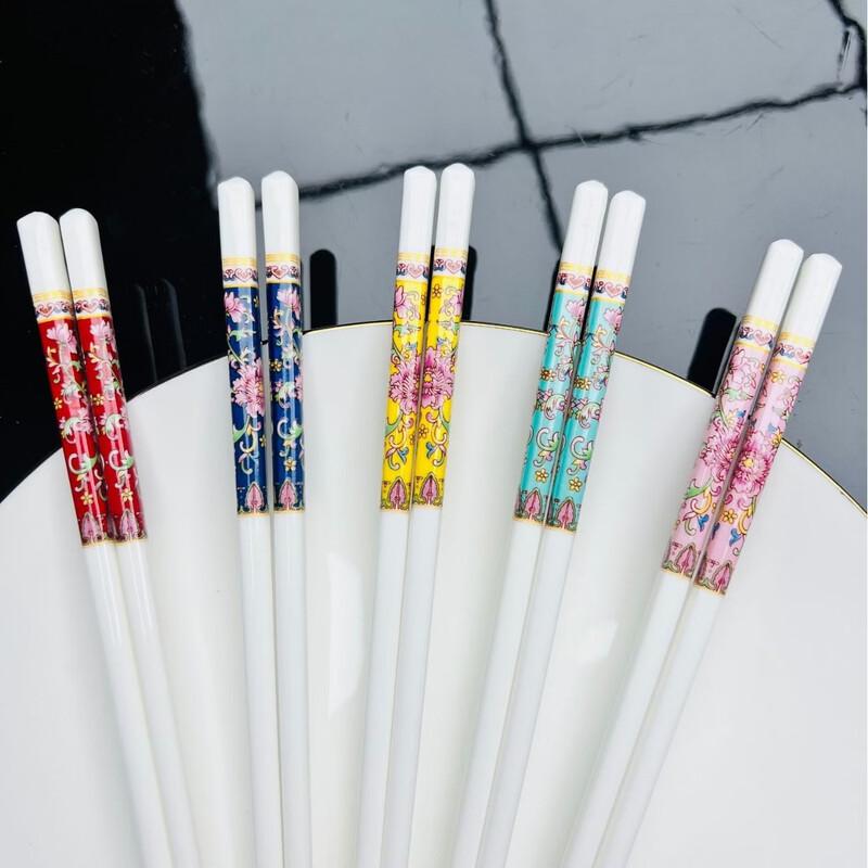 Jingdezhen Enamel Bone China Chopsticks Set