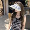 Empty Top Vinyl Sunscreen Hat Sunshade Dual Use Hair Hoop Trendy Wide Brim Sun Hat  Travel