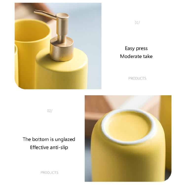 4 Pezzi Dispenser Sapone Bottiglia Detersivo Bagno Porta Spazzolino Tazza Set Scaffale Lozione