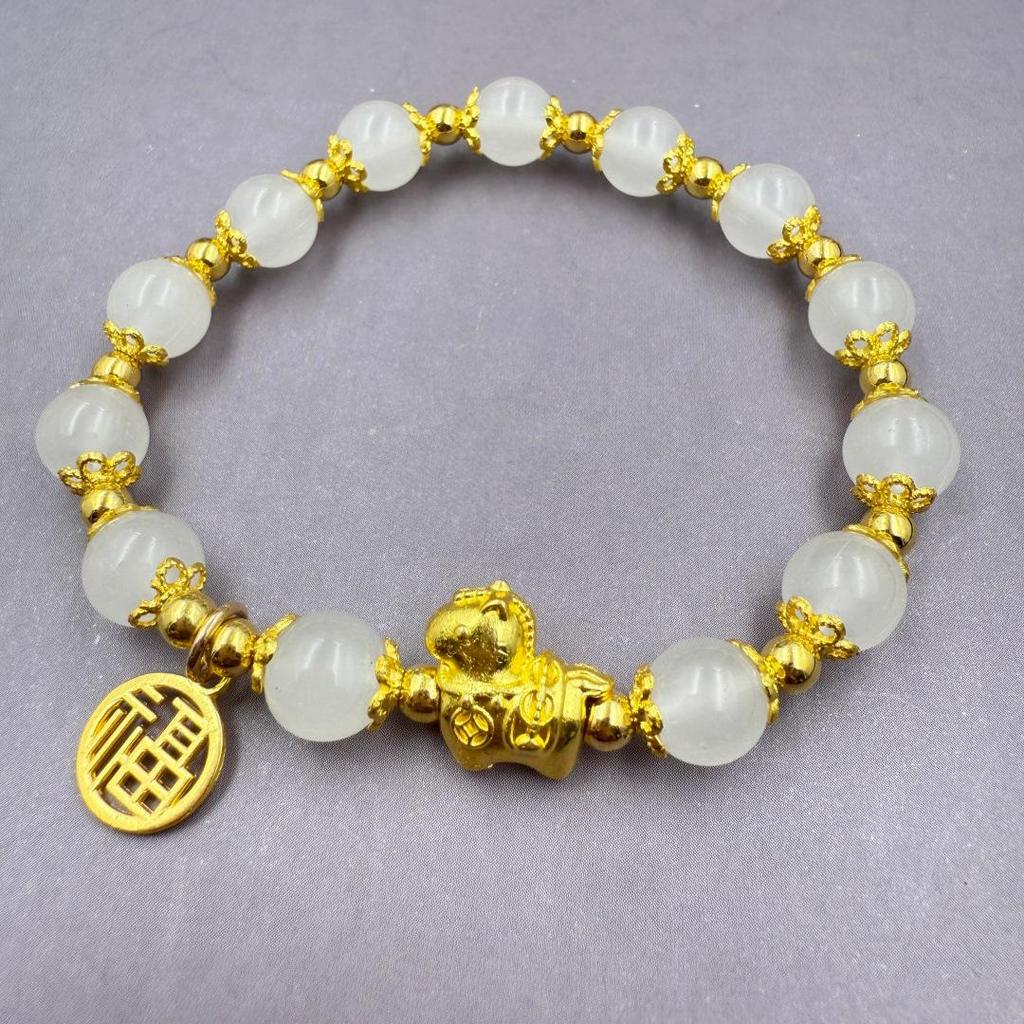 High-End Versatile Fu Character Horse Bracelet – Brings Fortune, Trendy Rocking Horse Design, Popular Student Accessory