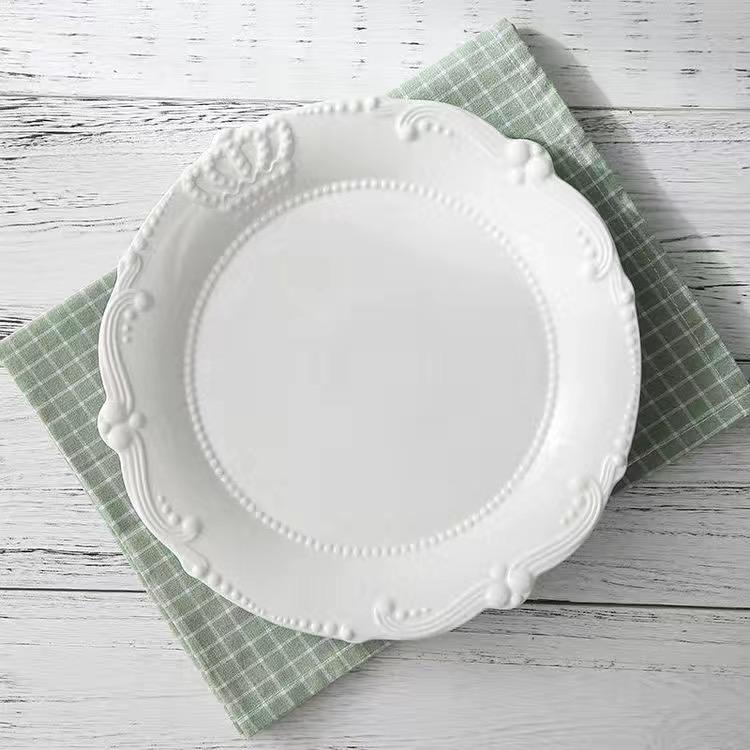 Retro Rölyef Seramik Tabak Sofra Batı Biftek Tabağı Salata Tabağı Tatlı Tabağı Pratik Mutfak Gereçleri
