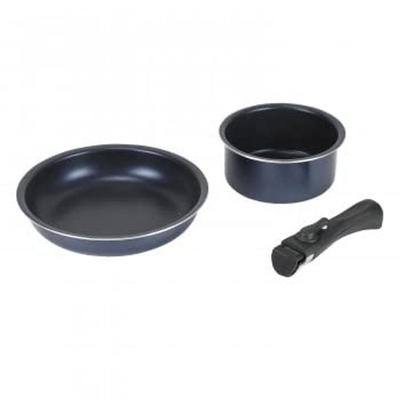 Pearl Metal Cookware 3 Piece Set Diamond Coated IH Compatible Oven Compatible Stack Alpha HB-6001