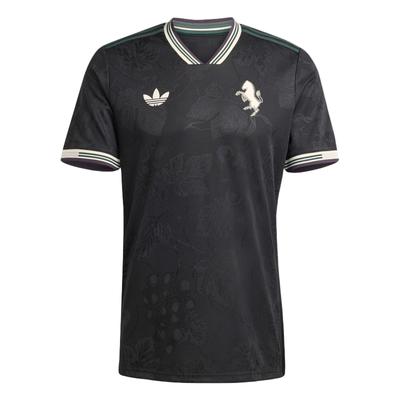 adidas Originals X Juventus Samarbete Höst/Vinter 25 25/26 Tredje Autentisk Spelarversion Smal Passform V-ringad Randig Kortärmad Fotbollströja KC3487