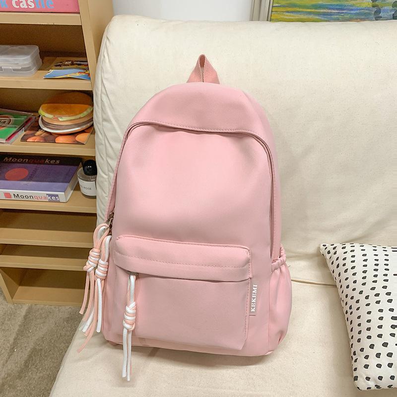 Dopamine Sen College Students' Schoolbags Girls' Schoolbags Korean Travel Trips Niche Pure Color College Style Simple Backpack.