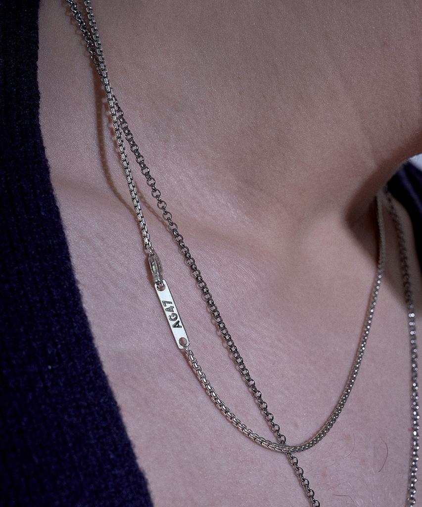 Ag47 N.È-N-22 Round Box Chain Necklace