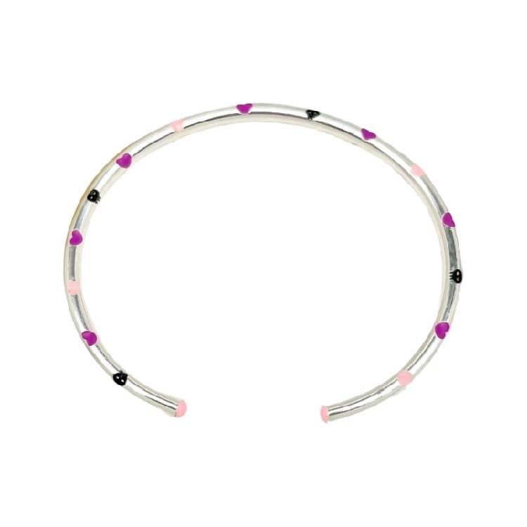 Enamel Drip Opening Bangle Adjustable Fashionable Wrist Bracelet Copper Jewelry Gift For Multiple Wrist Sizes