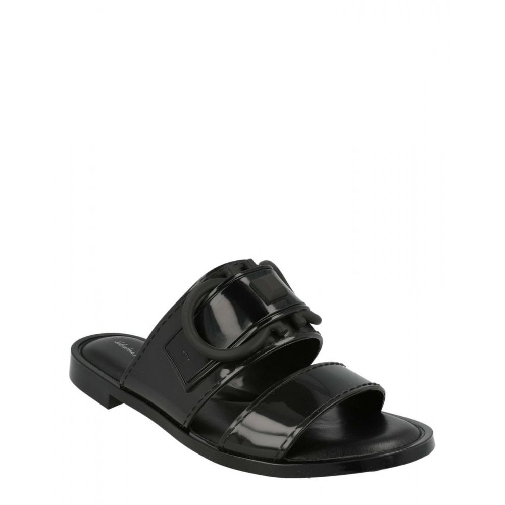 Salvatore Ferragamo Taryn Logo Slides Black