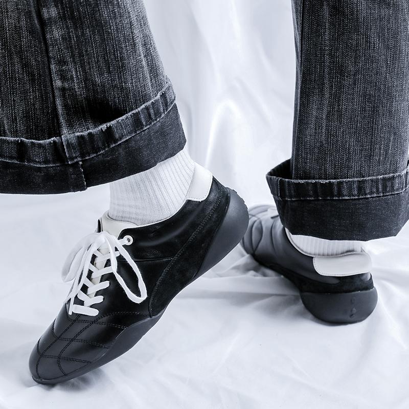 Fashion 2025 New Men's Flat Sole Outdoor Shoes Diagonal Lace-Up Retro Sneakers Non-Slip Comfortable for Hiking & Casual Wear