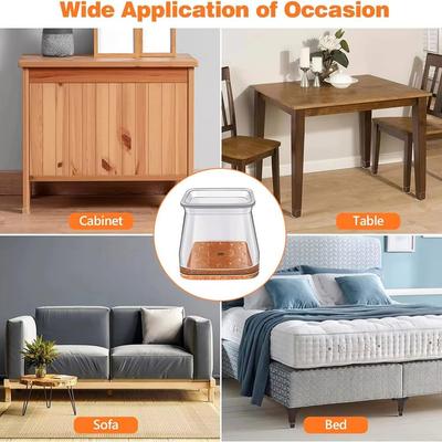 4pcs Gifts Thicked Chair Leg Protector Anti-Slip Floor Protector Silicone Furniture Pads Noise Prevention Chair Cap