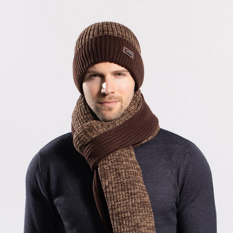 Acrylic Knit Hat Scarf Gloves Set With Windproof Warmth For Outdoor Winter Men And Women