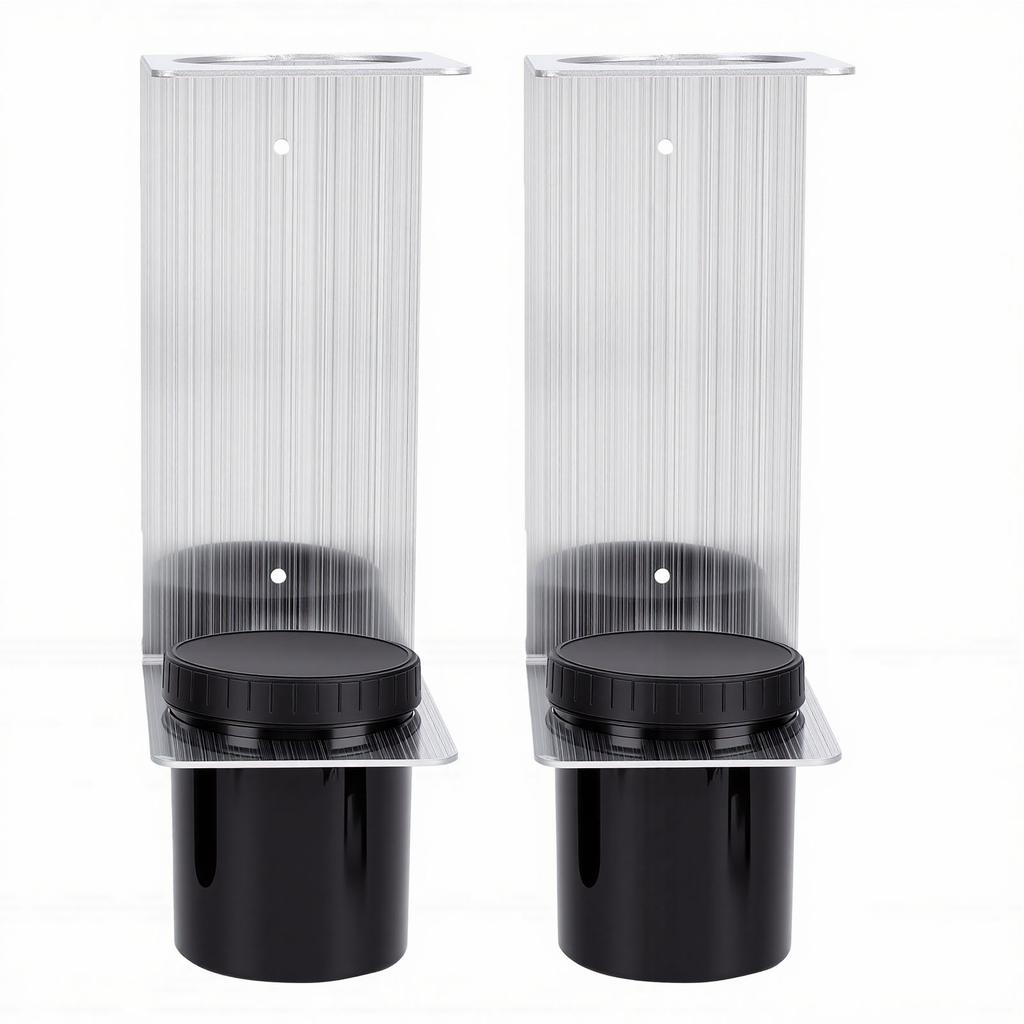 2 Sets Aluminum Alloy Oil Funnel Holder Storage Rack Include 2 Mounting Bracket 4 Screws 2 Plastic Removable Cups for