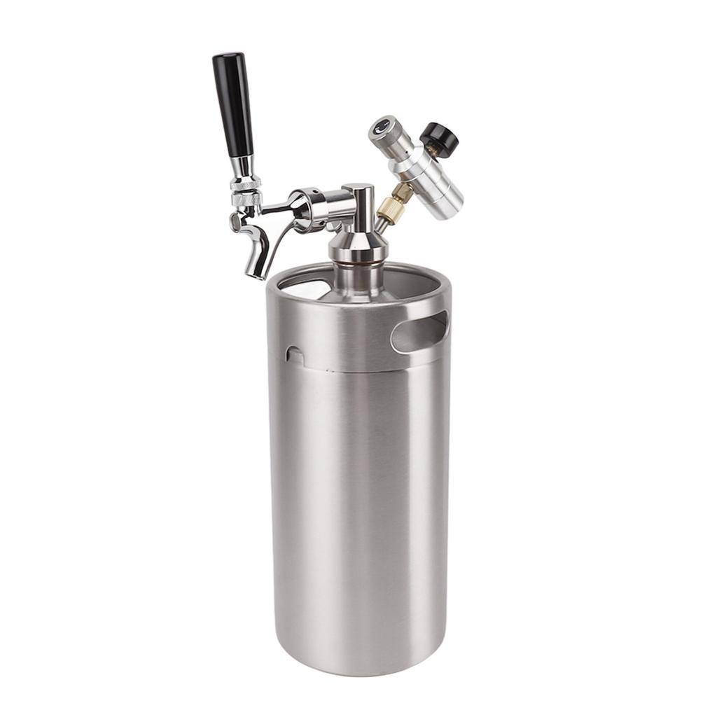 Butoi de bere Growler 3.6L din oțel inoxidabil Keg 60PSI Gauge Keg Robinet Sistem de dozare acasă cu operare ușoară