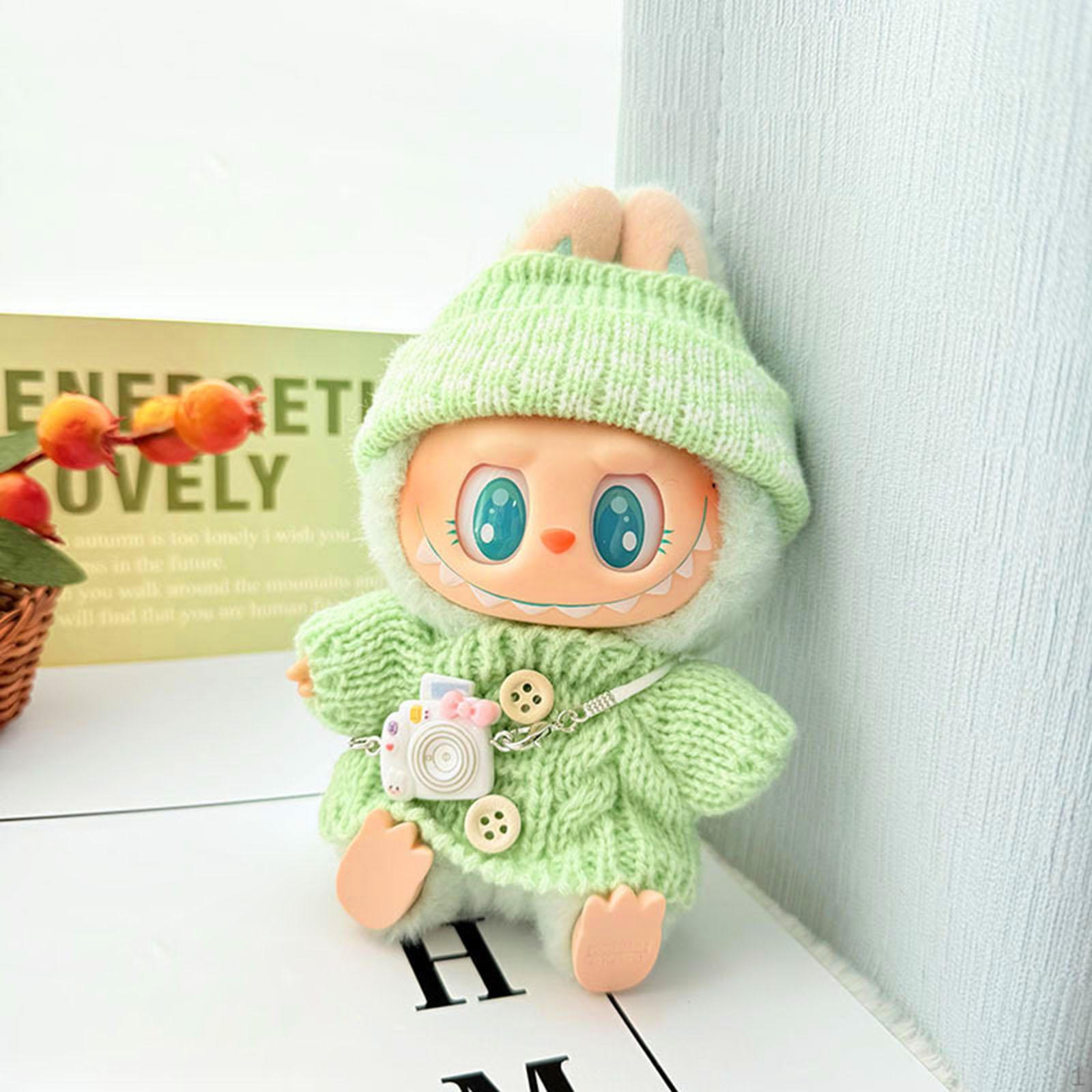 

Doll Outfit Set with Sweater And Hat for 15 Cm/17 Cm Accessories глибокий рожевий колір