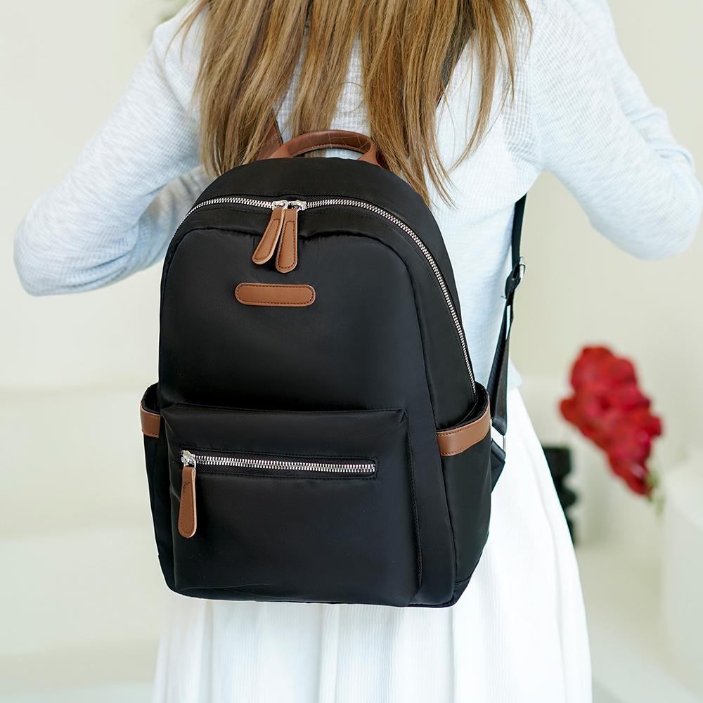 Lightweight Backpack Color Block Women's Small Backpack Oxford Travel Bag