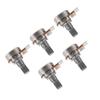 5 Pack Split Shaft 220K Ohm Potentiometer with 3 Pin Terminal Suitable for Easy Wiring In Guitar Amplifier Circuits