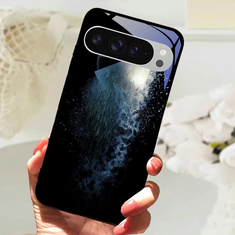 Gehärtetes Glas Handyhülle Für Google Pixel 9 Pro XL Hartes PC Funda Für Google Pixel 9a Pixel9 5G Niedliches Tier Glas Rückseite