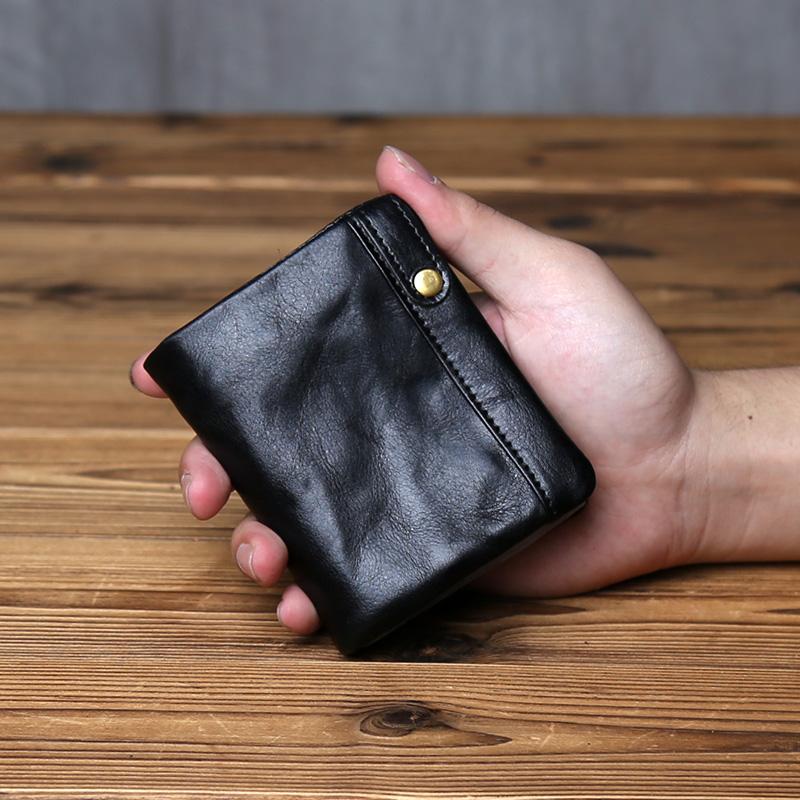 

NZPJ Vintage Genuine Leather Wallet Natural Top Layer Cowhide Men s Wallet Ladies Card Holder Coin Purse чёрный