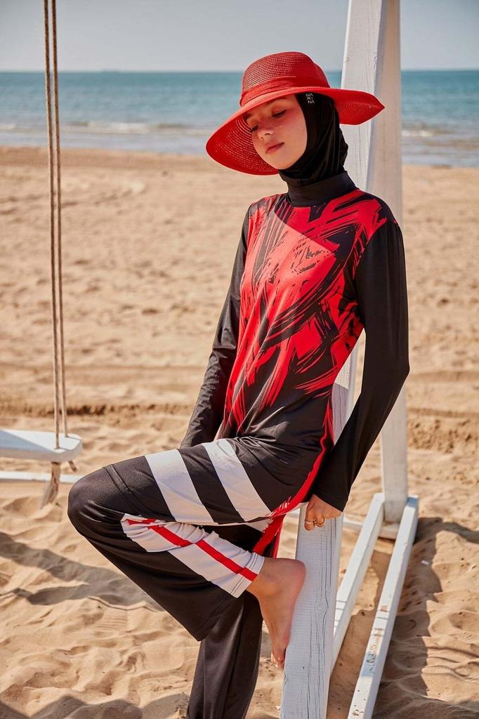 Womens Muslim Modest Islamic Full Cover Burkini Beach Swimming Costume Swimwear Hijab Beachwear Swimsuit 