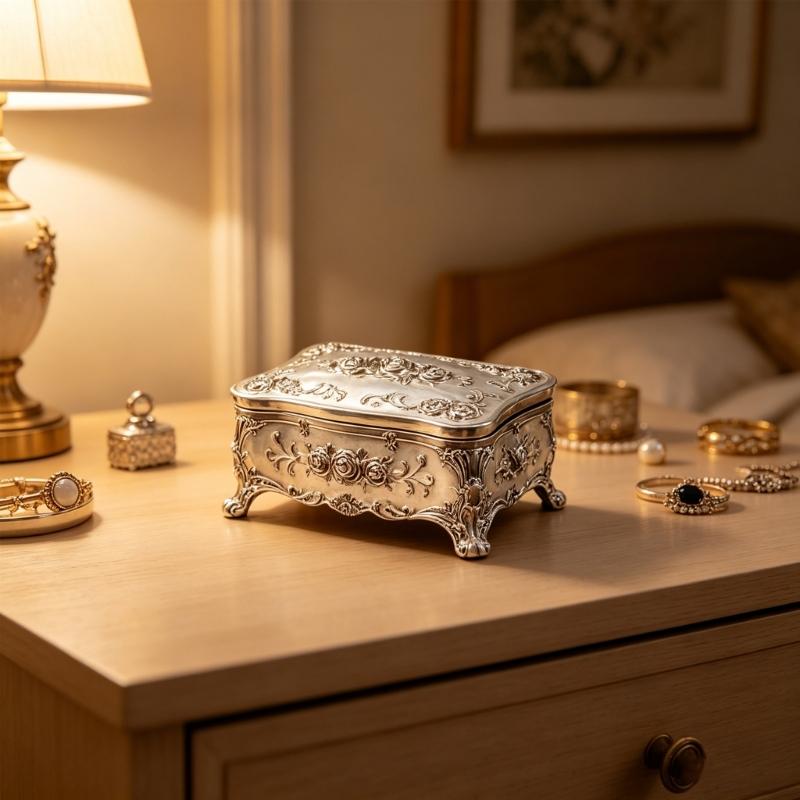 High Quality Zinc Alloy Jewelry Box With Delicate European Engraving Decorative Trinkets Box Ideal For Gift Giving