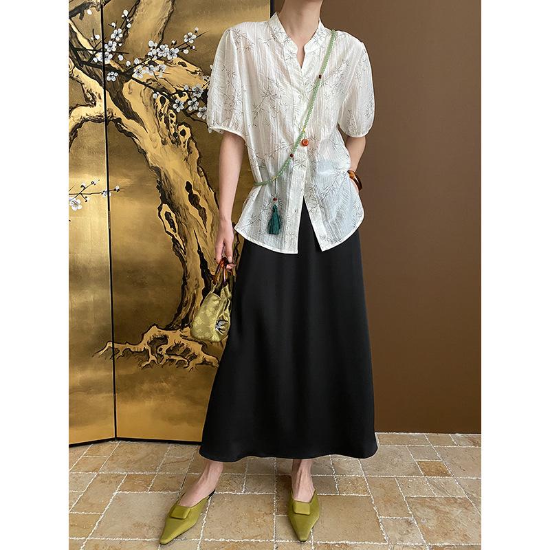 

Синан Высококачественная атласная юбка-рыбий хвост с драпировкой и эластичным поясом Medium чёрный