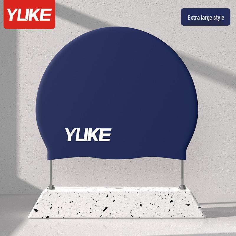 Large Silicone Swim Cap for Adults - Bubble Design, Long Hair, Ear & Sun Protection, Waterproof PU