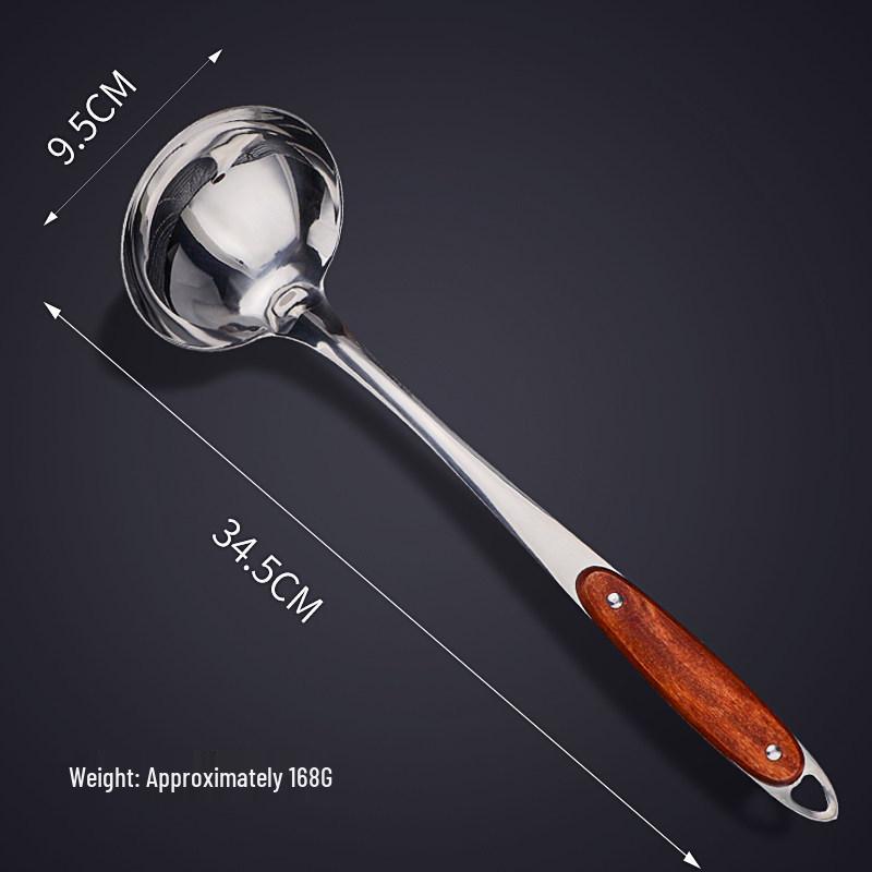 Stainless Steel Soup Ladle & Wok Spatula Set for Kitchen Cooking