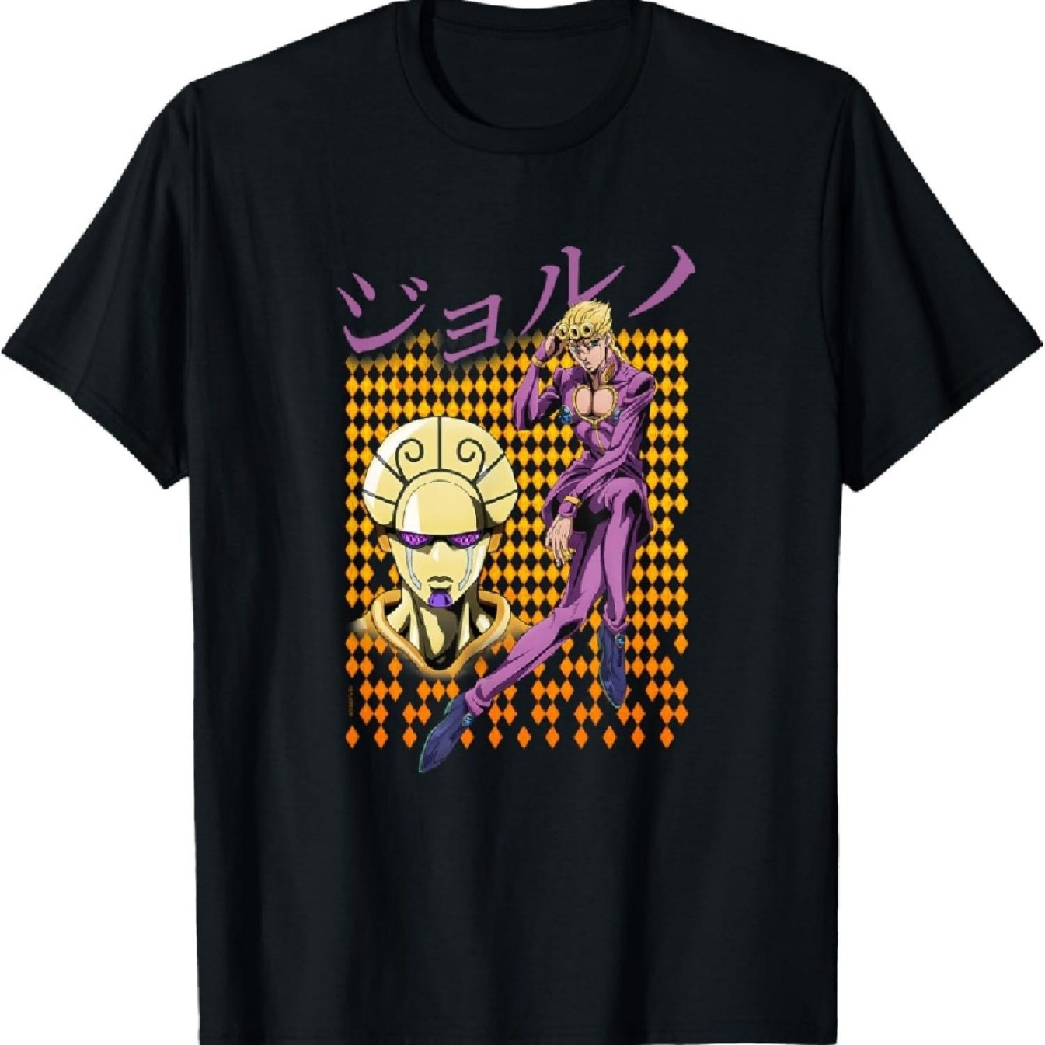 

JoJo s Bizarre Adventure Giorno with Kanji Anime T-Shirt XXXXXL чорний