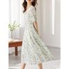 Sentubila Summer French Floral Print Dress with Puff Sleeves