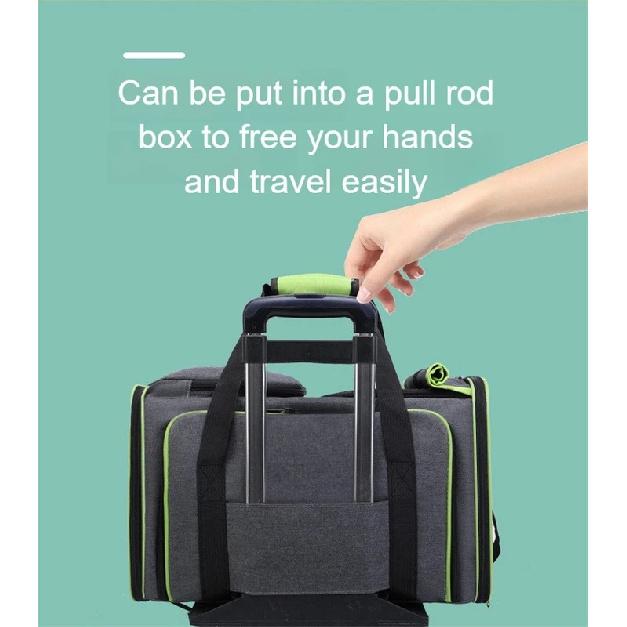 Collapsible Pet Bag for Outdoor Travel Portable Expandable Backpack Shoulder Cat Carrier Bag Handheld Dog Travel Carrier for Car