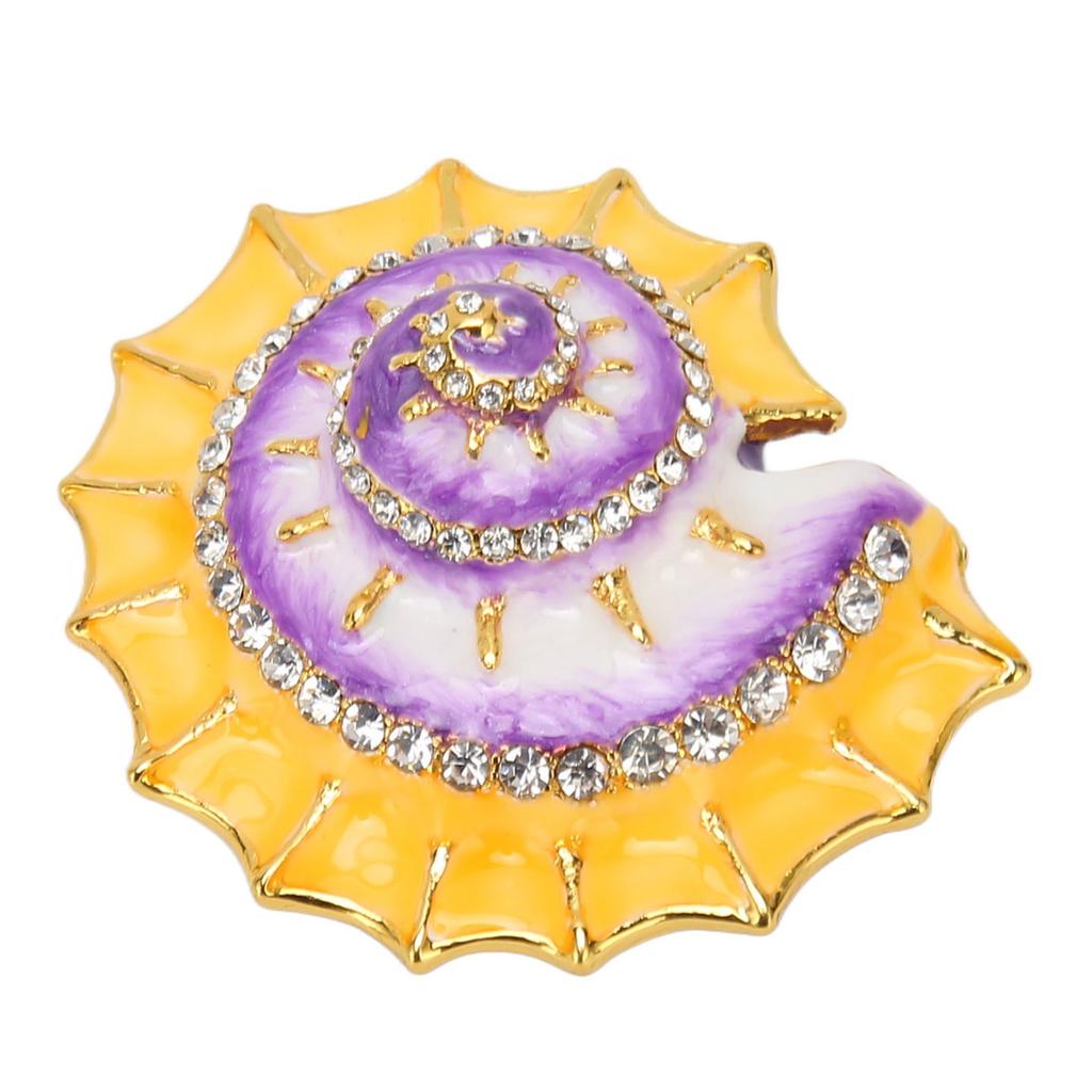 Conch Jewelry Box Vintage Luxury Decorative Hand Painted Crystal Trinket Jewelry Boxes for Ring