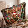 Christmas Custom Name Printed Flannel Blanket Warm Comfort Bed Throw Home Decor Holiday Gift