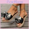 Summer Breathable Indoor House Slippers With Butterfly Knot For Adult Women