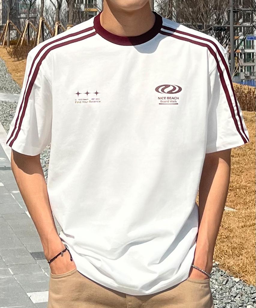 URBANDTYPE Football Jersey T-Shirt_White/Burgundy
