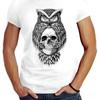 Unisexs Owl Skull Slim Fit Neverless TShirt