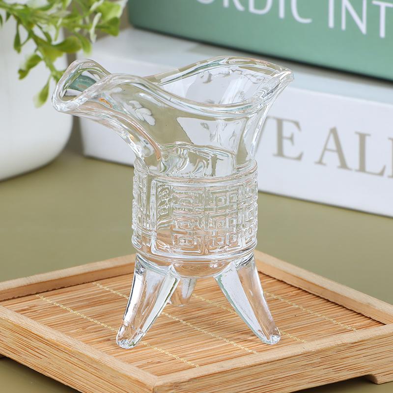 1Pc Jue Cup Imperial Cup Glass White Wine Cup Chinese Antique Small Wine Cup