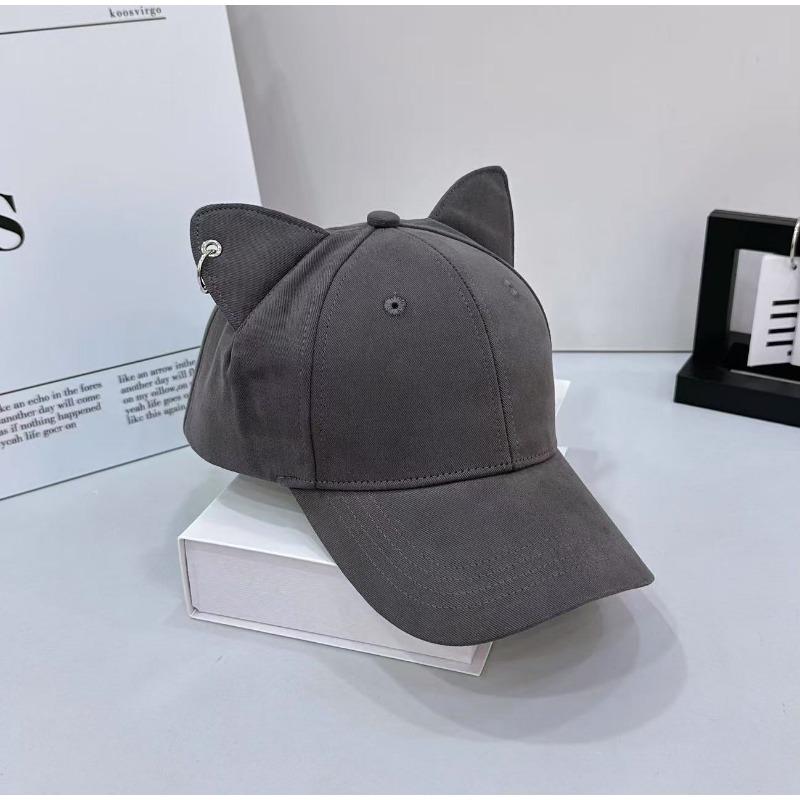 Self-developed Cute Sweet Three-dimensional Cat Ears Baseball Cap Children Spring and Summer Thin Hard Top Sunshade