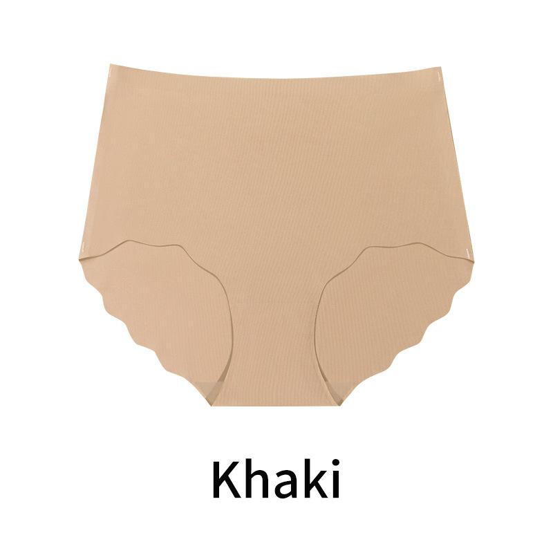 Hot High-Waisted Ruffled Panties - Women s Plus Size Seamless Ice Silk, Butt Lifting One-Piece Briefs Xs хаки