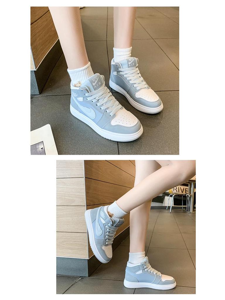 2024 Autumn Women's High-Top Canvas Fashion Shoes - Air Force 1 Style, Casual White Sneakers