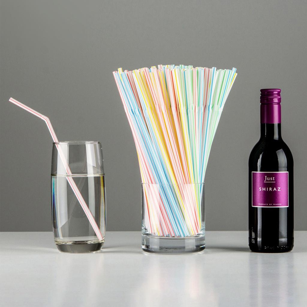 50pcs Disposable Plastic Straws Bent Colorful PP Straws Disposable Straws For Party Suitable For Smoothies, Juices, Cocktails, Hot Drinks