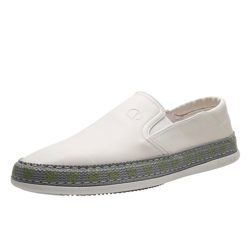 

2025 summer new men s shoes trendy lazy shoes Korean version versatile little white shoes soft-soled casual leather shoes 44
