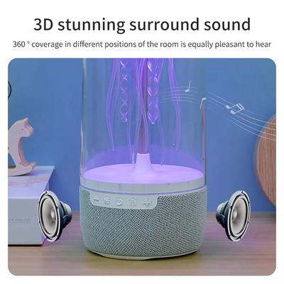 360° Rotating Jellyfish Bluetooth Speaker - Color-Changing LED Lamp with 3D Surround Sound & Deep Bass for Home Theater