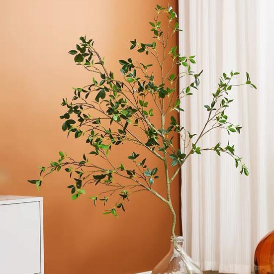 Fake Plant Non-fading Household Stuff Increase Vitality Living Room Decoration Camellia Leaf Attractive DIY Increase Vitality